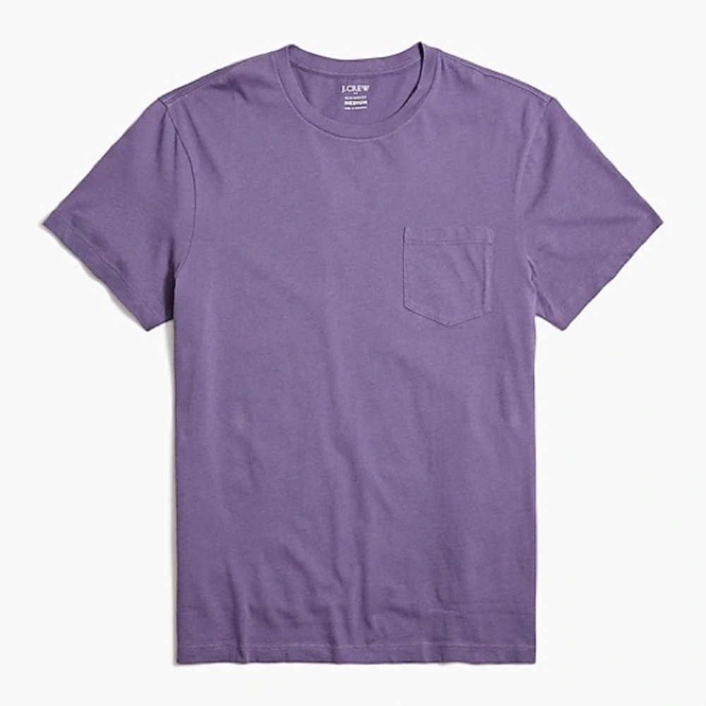 J Crew Large Flint Purple Slim Washed Jersey Pocket Tee